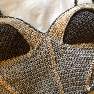 Color Block Crochet Bustier